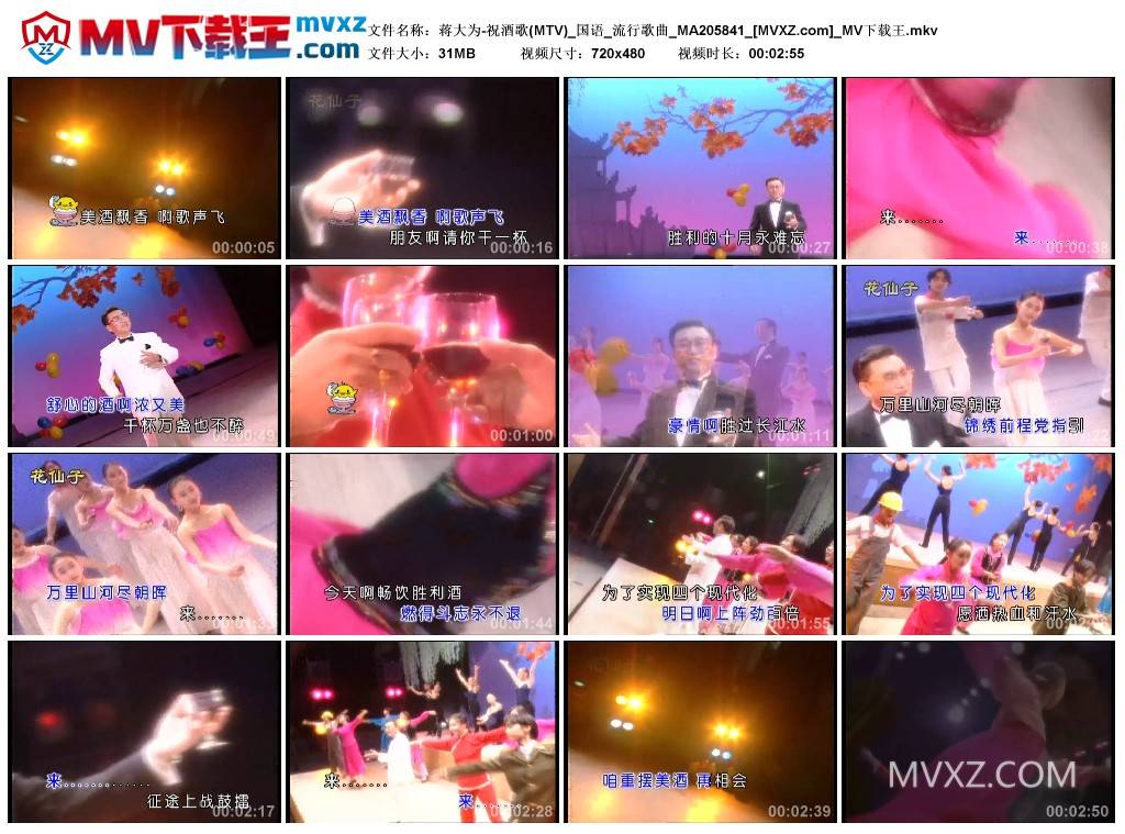蒋大为-祝酒歌(MTV)_国语_流行歌曲_MA205841